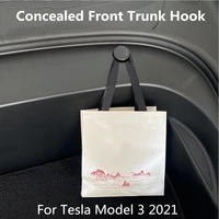 2 pcs for tesla model 3 2021 front engine luggage room storage hook concealed trunk interior car accessories decoration
