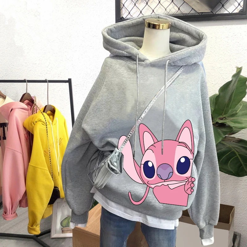 

Thickened Velvet Sweatshirt Hoodies Women Fashionable Ins Autumn And Winter Loose Cartoon Kawaii Streetwear Pink Coat