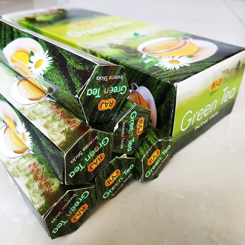 Одна маленькая коробка тибетская палочка благовония зеленый чай Индиана ручная