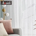 Роскошные тюлевые занавески, для гостиной, для окон, отделка бисером, вуаль, отвесные шторы для спальни, кухни, занавески, панели