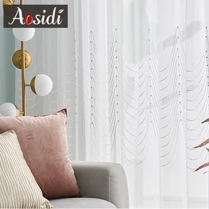 Роскошные тюлевые занавески, для гостиной, для окон, отделка бисером, вуаль, отвесные шторы для спальни, кухни, занавески, панели