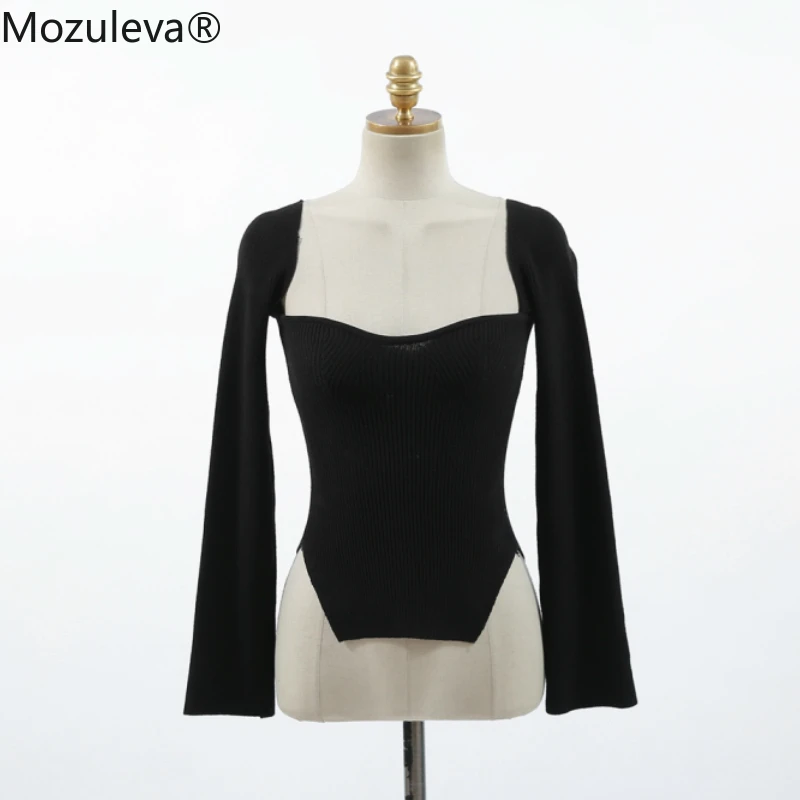 Женский свитер с квадратным вырезом на осень/зиму | Женская одежда