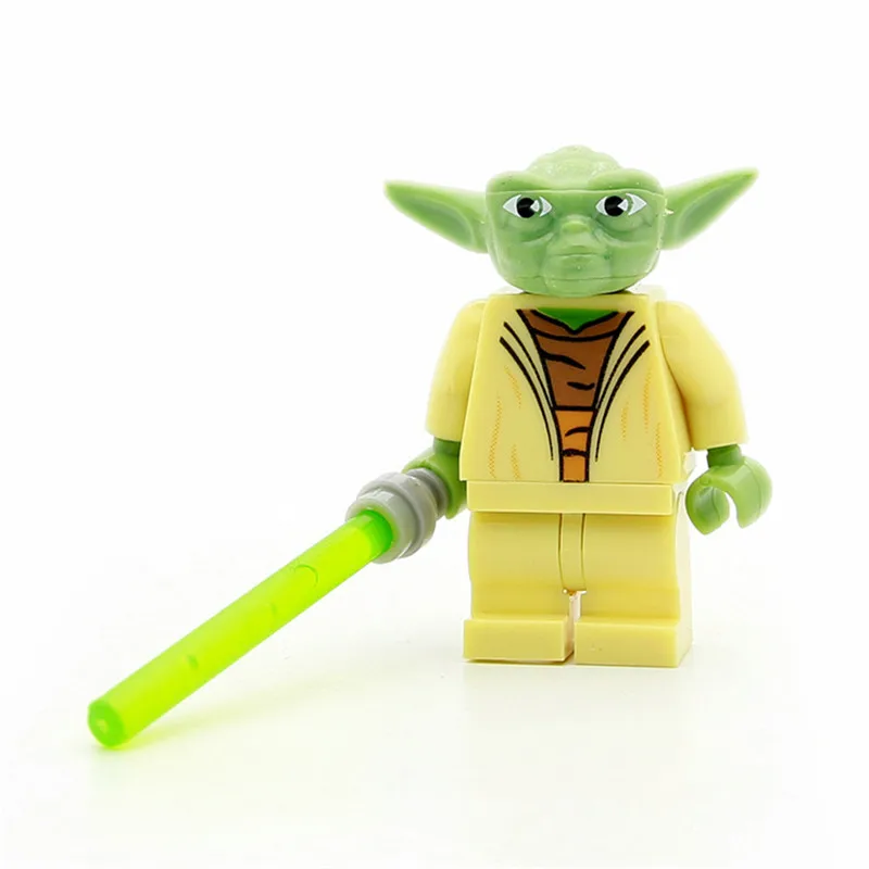 Игрушечные блоки Звездные войны мастер джедая йода винду Obi Wan Rise Of Skywalk R2D2 робот BB8