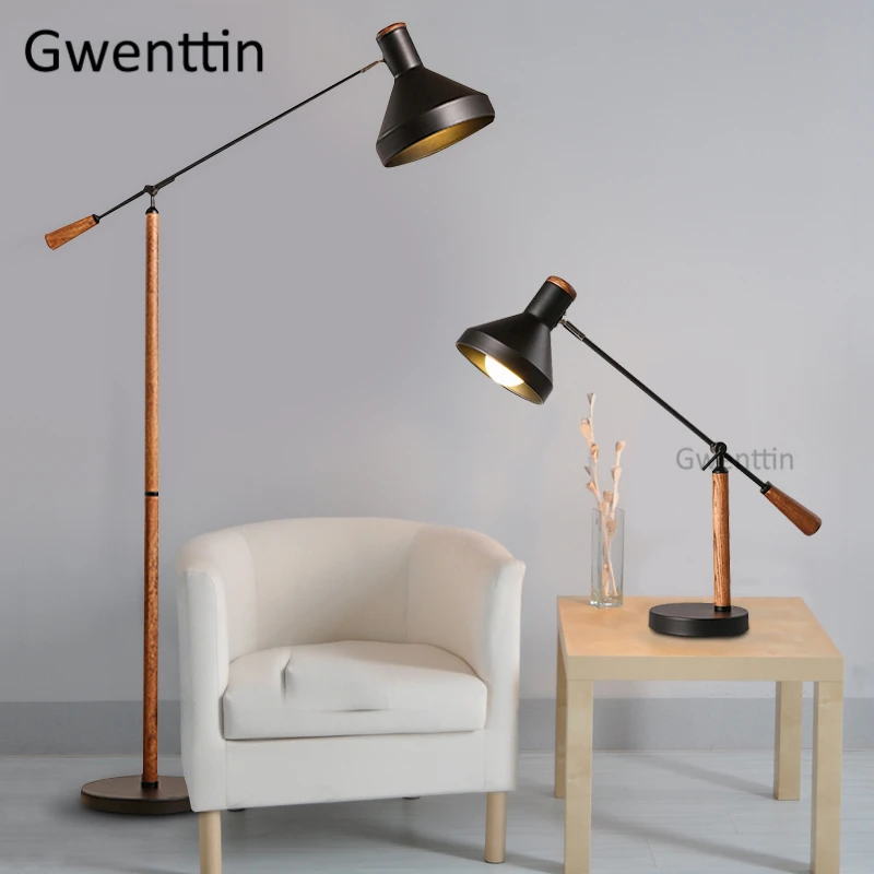 Скандинавская деревянная Напольная Лампа современные светодиодные