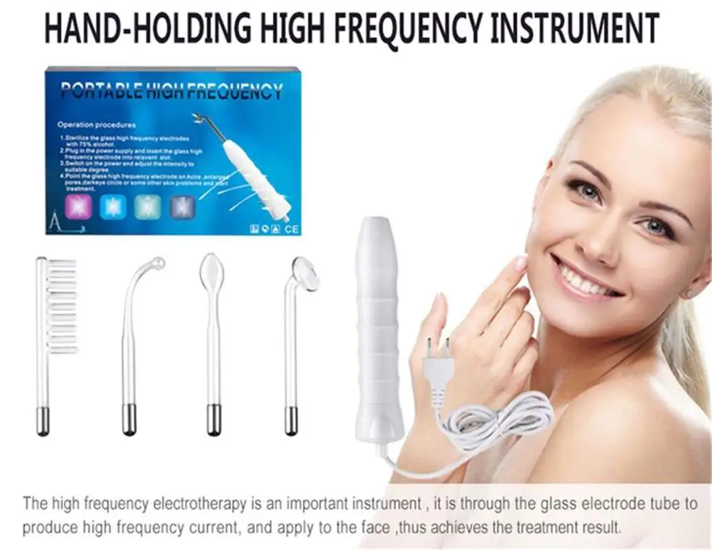 4 в 1 высокая частота Портативный электрод ультразвуковое устройство для массажа