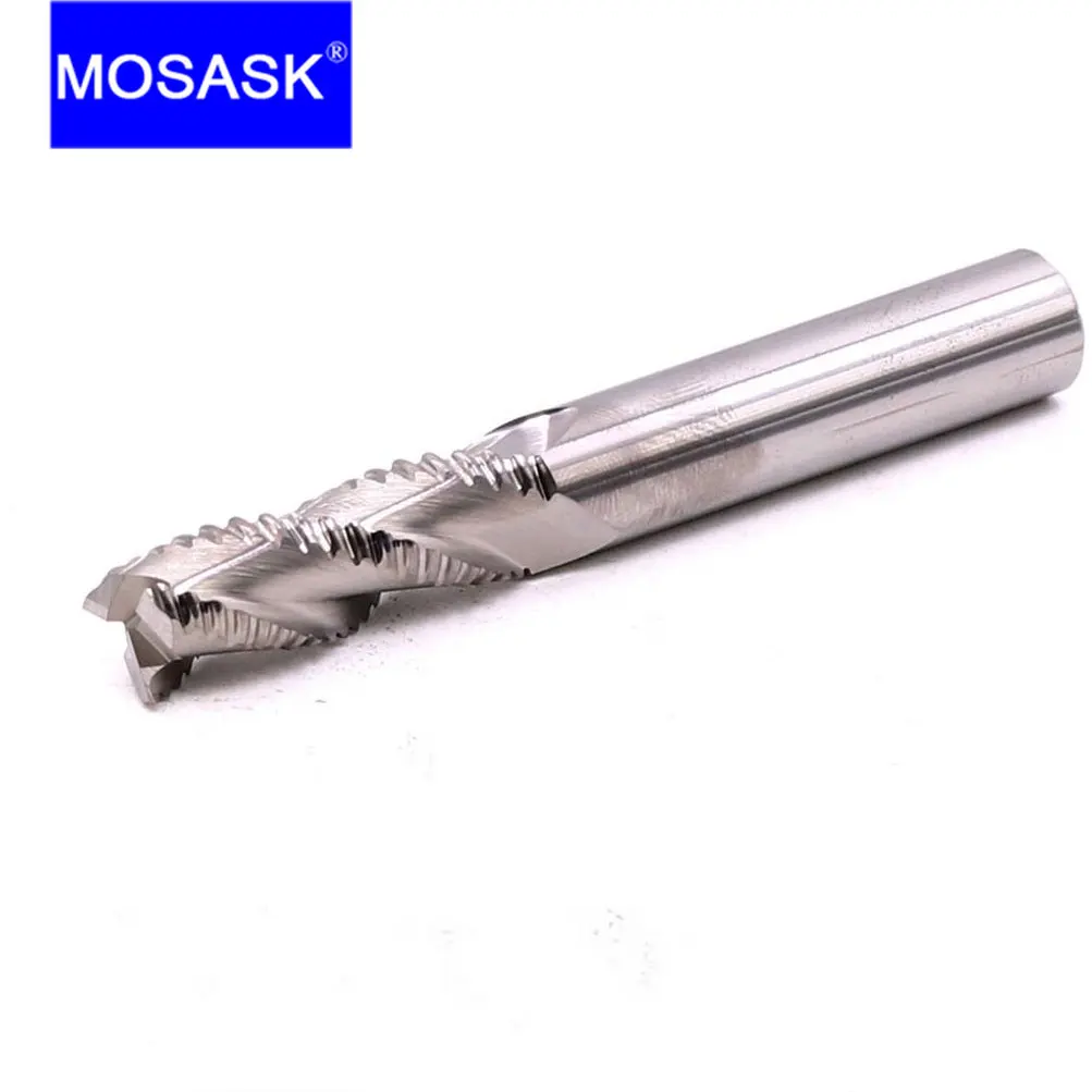 MOSASK 1 шт. 3 канавки HRC55 обработка алюминия 6 8 10 12 мм хвостовик твердый вольфрамовый