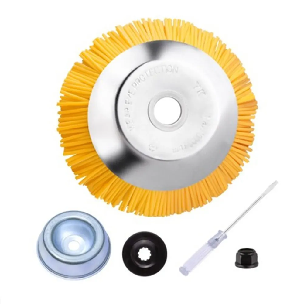 

Garden Cutter Tool Nylon Brush Weed Abrasive Nylon Wire Wheel Brush Nylon Wire Head for Lawn Mower Yellow Brush Cutter