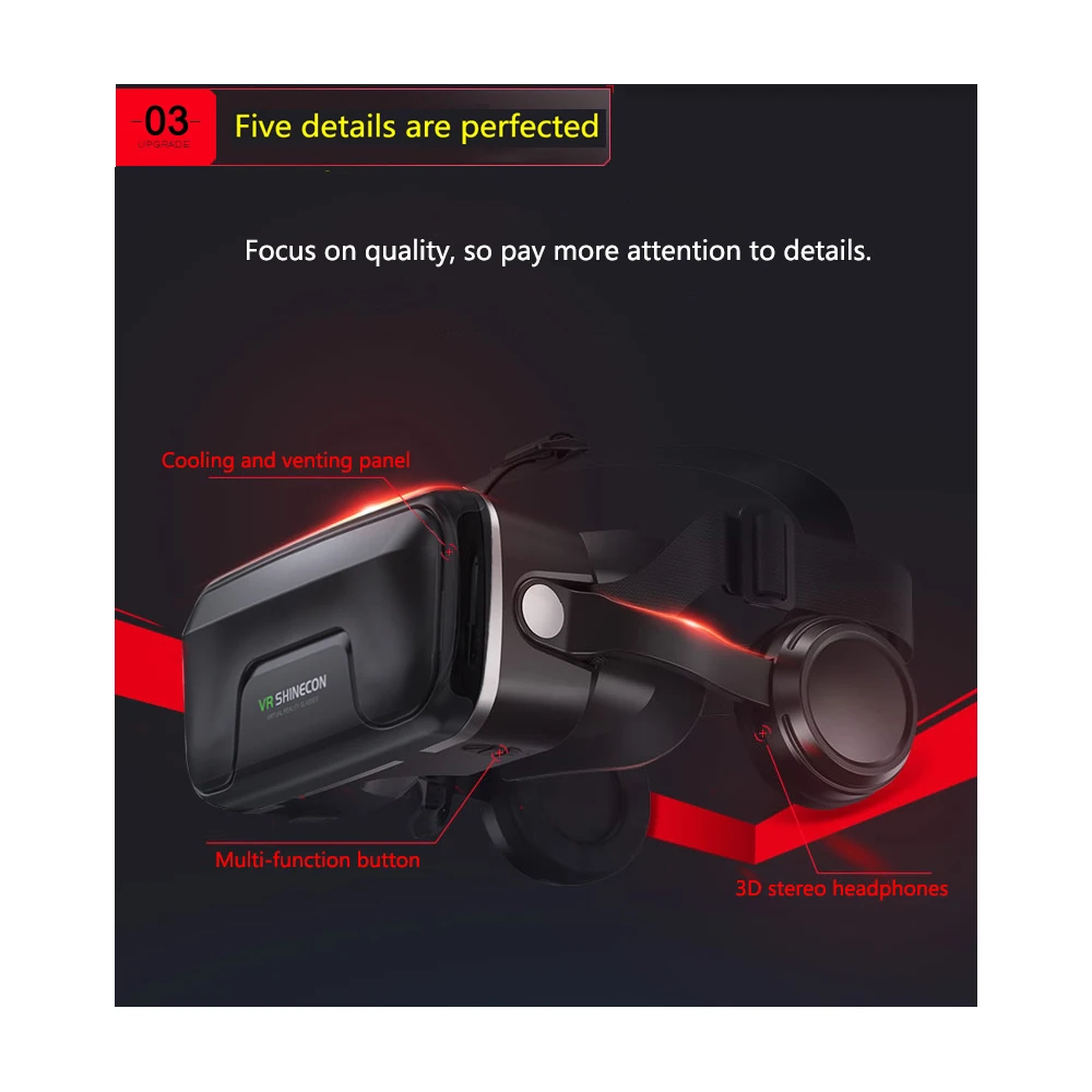 Очки виртуальной реальности Shinecon Pro Version Google Cardboard ВР 3D очки беспроводной Bluetooth