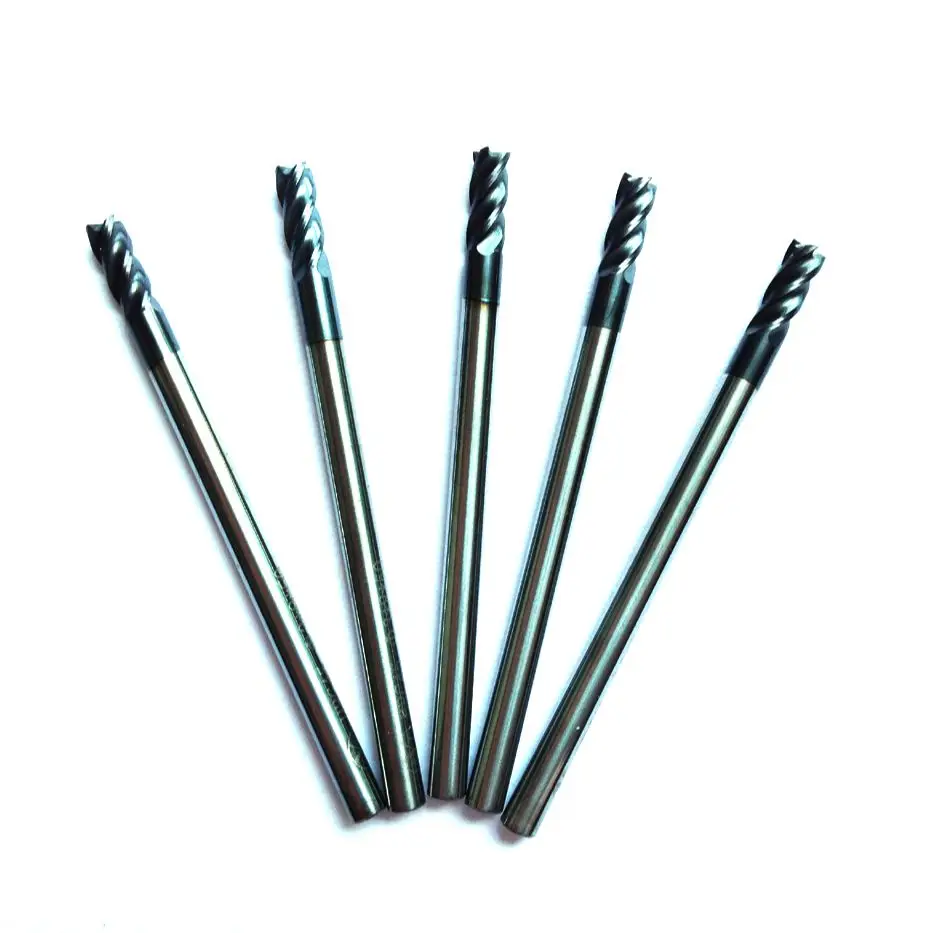 

5pcs 3mm Tungsten Carbide Square End mills 4 Flutes Milling Cutters CNC Spiral Router Bits CNC Tools D3*8*D6*50-4F-HRC45