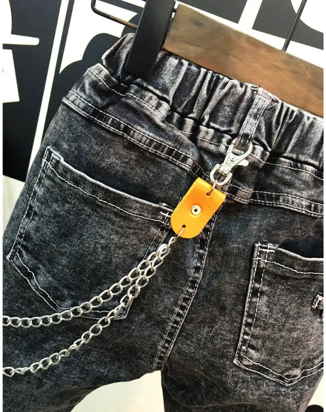 Модные джинсы для мальчиков на весну и осень 2-7 лет детские джинсовые брюки