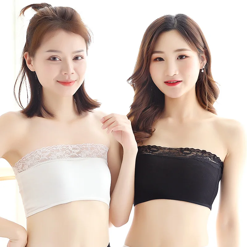 

Women Sexy Crop Tops Tube Top Female Lace Streetwear Sleeveless Seamless Bra Tube Tops Wrapped Chest Underwear Female