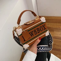 womens letter pattern shoulder bags western style portable box bag 2021 new fashion handbag crossbody bags female purses