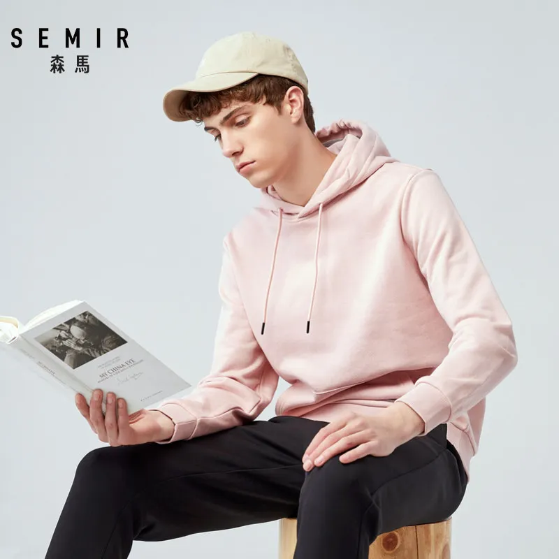 SEMIR теплая толстовка с капюшоном для мужчин, пуловер с капюшоном, Спортивная толстовка с карманом-кенгуру и капюшоном на завязках для осени