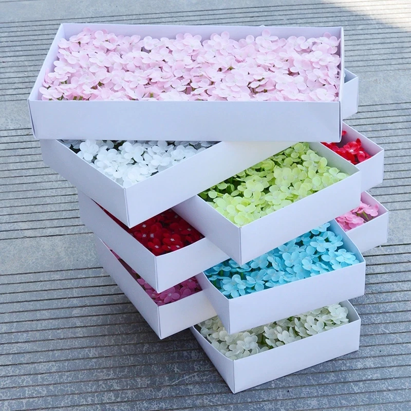 

40Pcs Soap Hydrangea Flower Head Artificial Flower Wedding Decor Fake Flower Party Gift Box Dotted Flower Bouquet With Flowers