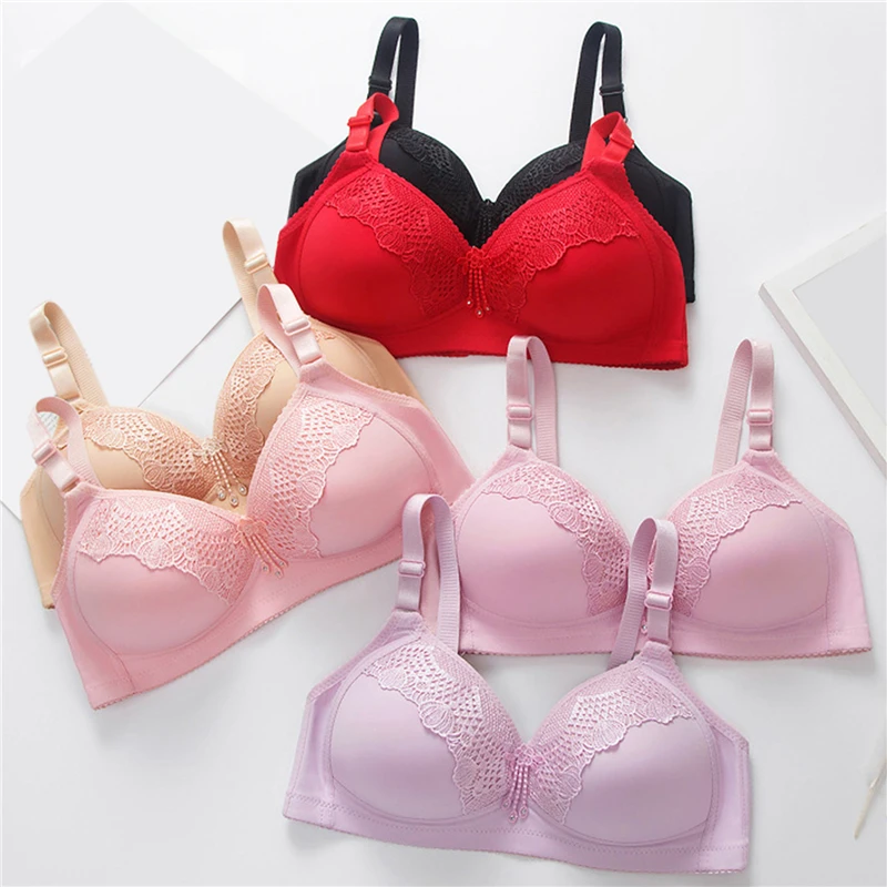 

Plus Size Women Wire Free Bras Lace Sexy Bra Woman Push Up Adjustable Brassiere Femme Seamless Underwear Lady Comfortable Bras