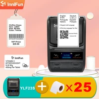 innifun thermal printer and 25 rolls blank label barcode sticker label maker wireless bluetooth android ios