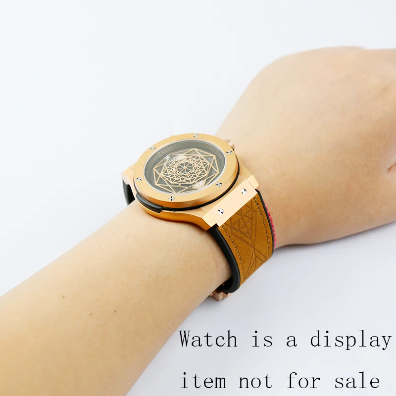 Watch accessories for Hublot leather strap 19mm x 25mm men's and women's rubber sports waterproof strap hublot folding buckle