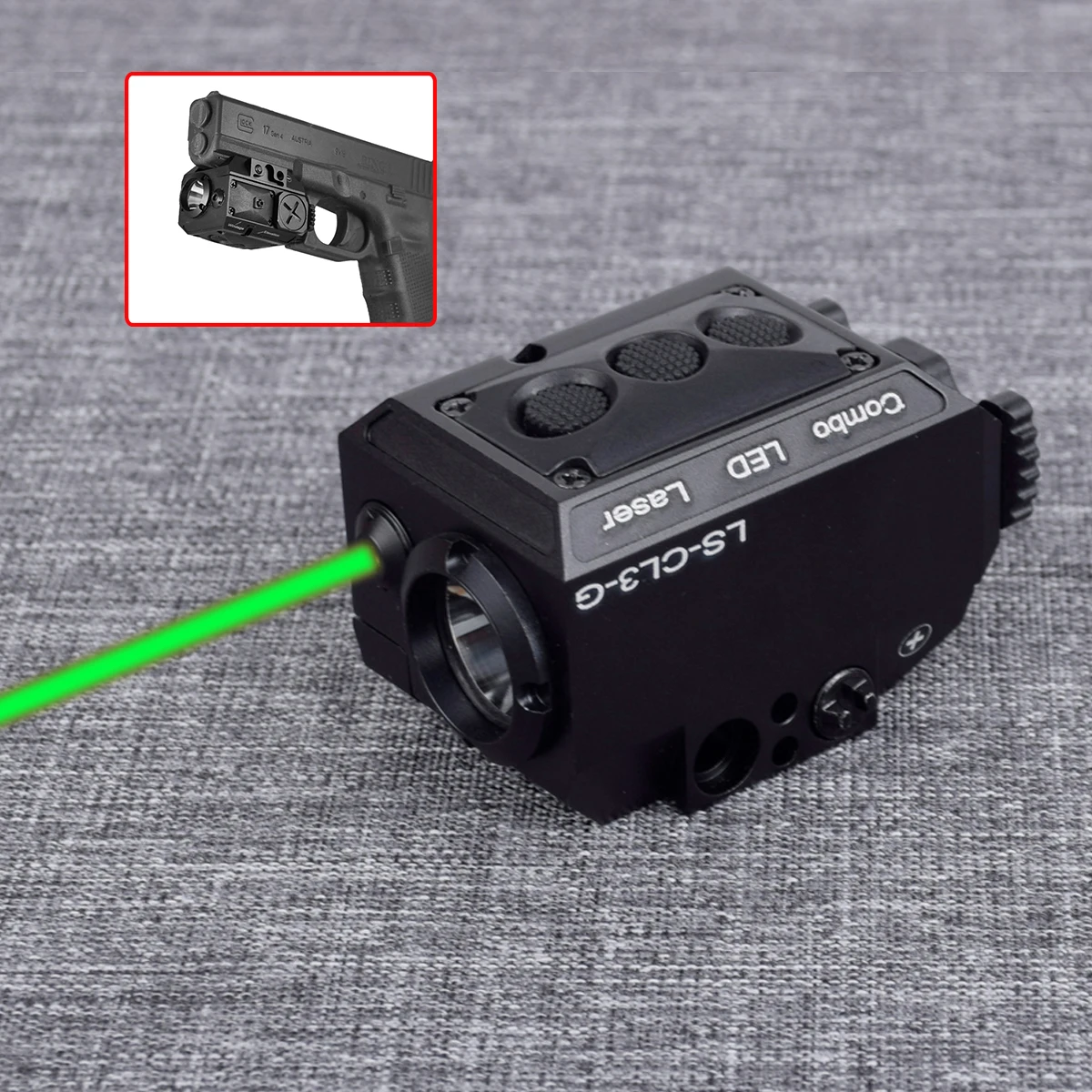 

LS-CL3 Combo Tactical Weapon Flashlight + Green Laser Sight For Pistol Gun Rifle Self Defense Hunting With Picatinny Rail