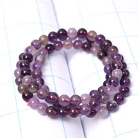natural colorful auralite 23 cacoxenite 3 laps round beads bracelet 6mm women men purple auralite 23 jewelry bracelet aaaaa