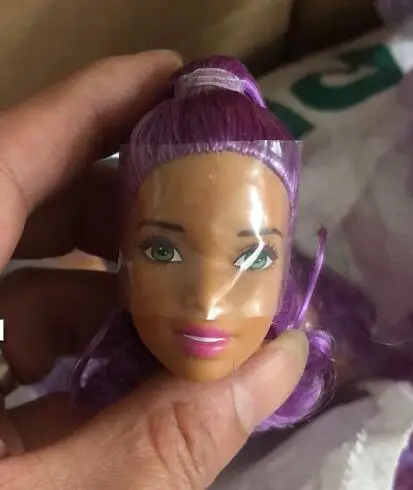 purple hair Ограниченная Коллекция, голова куклы, серебряные волосы, Корин Азия, лицо, кукла, аксессуары для девочек, сделай сам, повязка, принцесса, игрушка, голова, 1/6, модная Кукла - Цвет: purple hair
