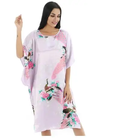 Халат женский домашний из вискозы свободная ночная рубашка размера плюс черный