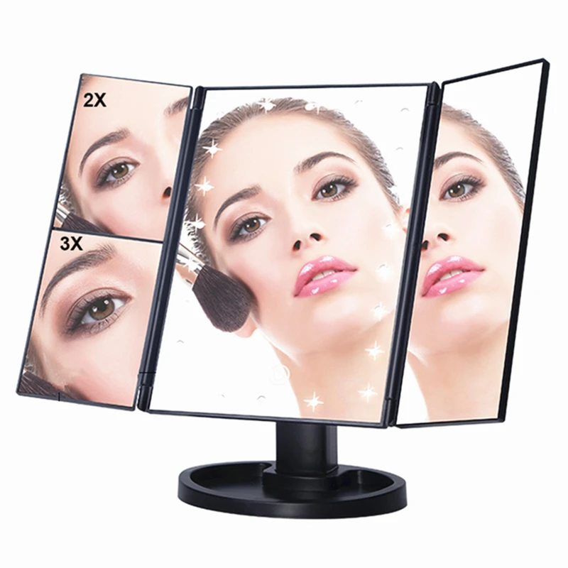 Светодиодный 22 светильник зеркало для макияжа сенсорный экран настольный макияж