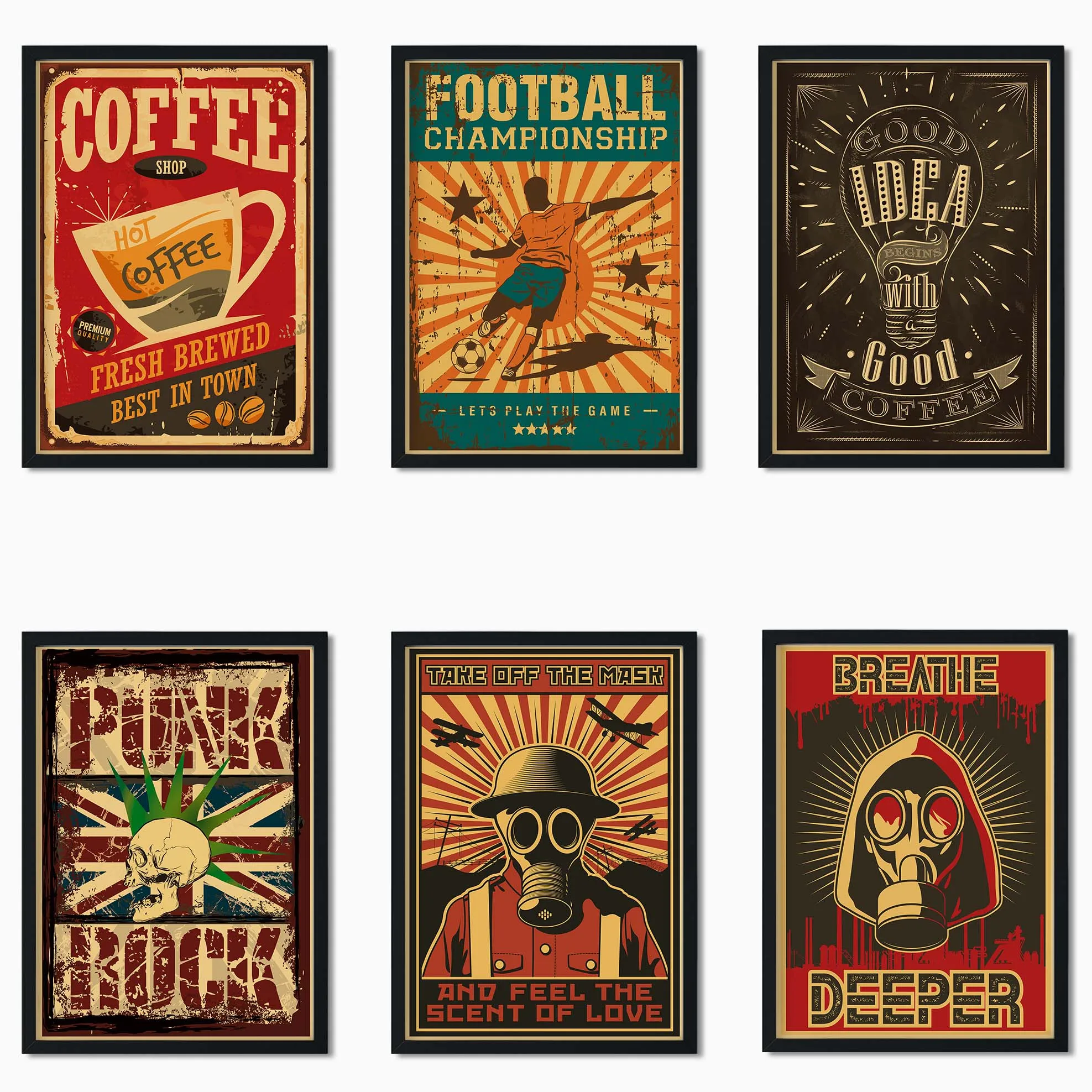 Постер для граффити в стиле ретро с изображением гитары рок домашнее