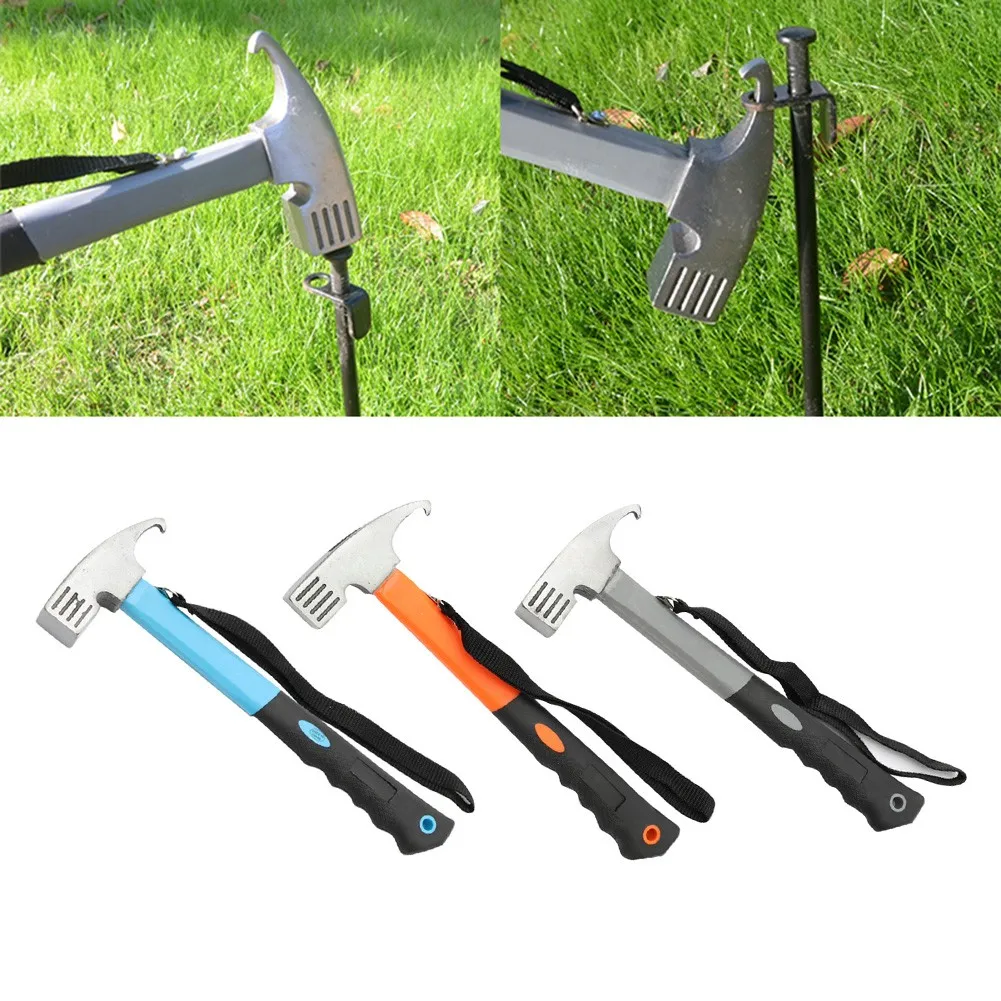 

Camping Hammer Tent Peg Nail Stakes Extractor Puller Ground Hook Lifter Remover Canvas Ground Nail Organizer Hammer Stakes Pegs