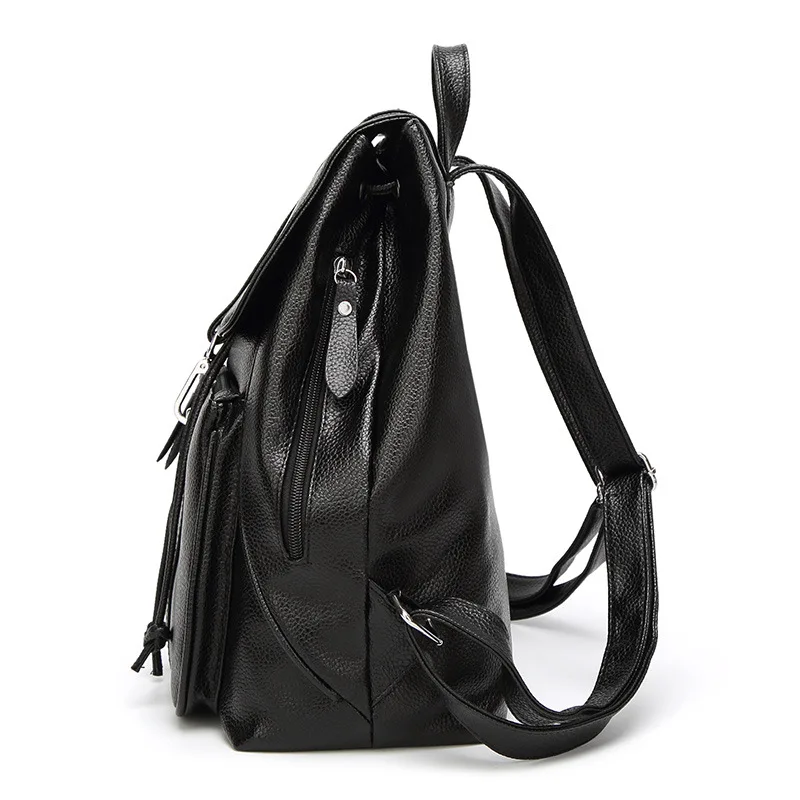 Женские модные рюкзаки из натуральной кожи высокое качество черный школьный