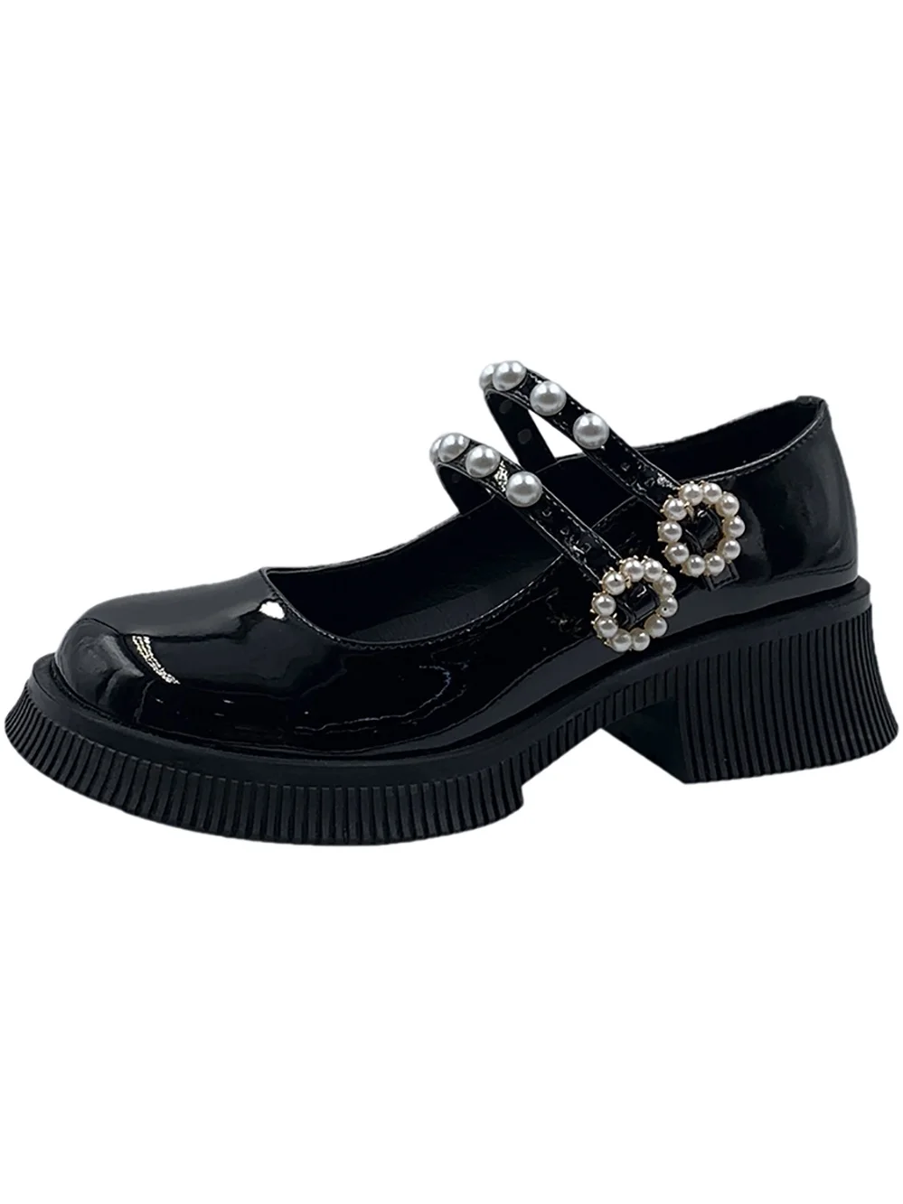 

2021 Women PU shoes lolita High heels College Students Kawaii Cute Black School style Harajuku High heels Mary Jane Shoes
