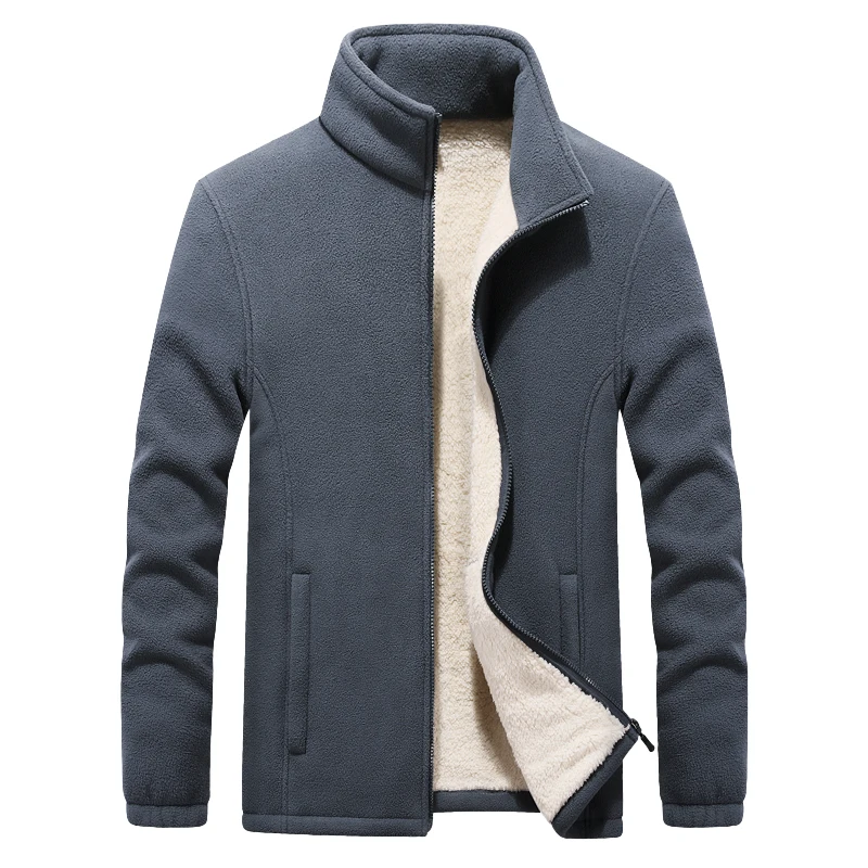 

2021 Winter New Stand Collar Men's Polar Fleece Jackets Thicken Warm Coat Big Size 6XL 7XL 8XL 9XL