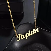 zciti custom necklace butterfly pendant stainless steel gold chain personalized name necklace choker jewelry necklaces for women