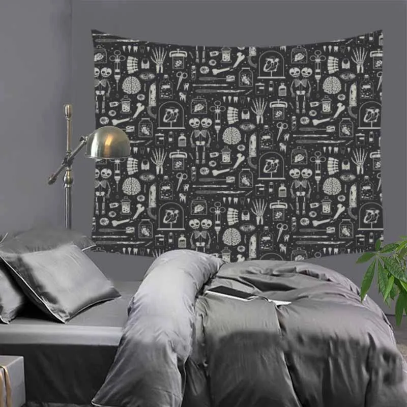 Креативный гобелен с изображением влюбленных пар черепа хиппи мандала настенное