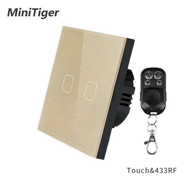 Настенный сенсорный выключатель Minitiger RF433 1/2 клавиш 1 канал стандарт