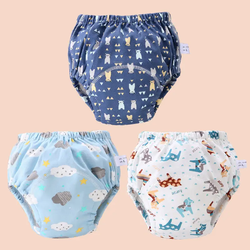 

6 Layer Waterproof Reusable Cotton Baby Training Pants Infant Shorts Underwear Cloth Baby Diaper Nappies Panties Nappy Changing