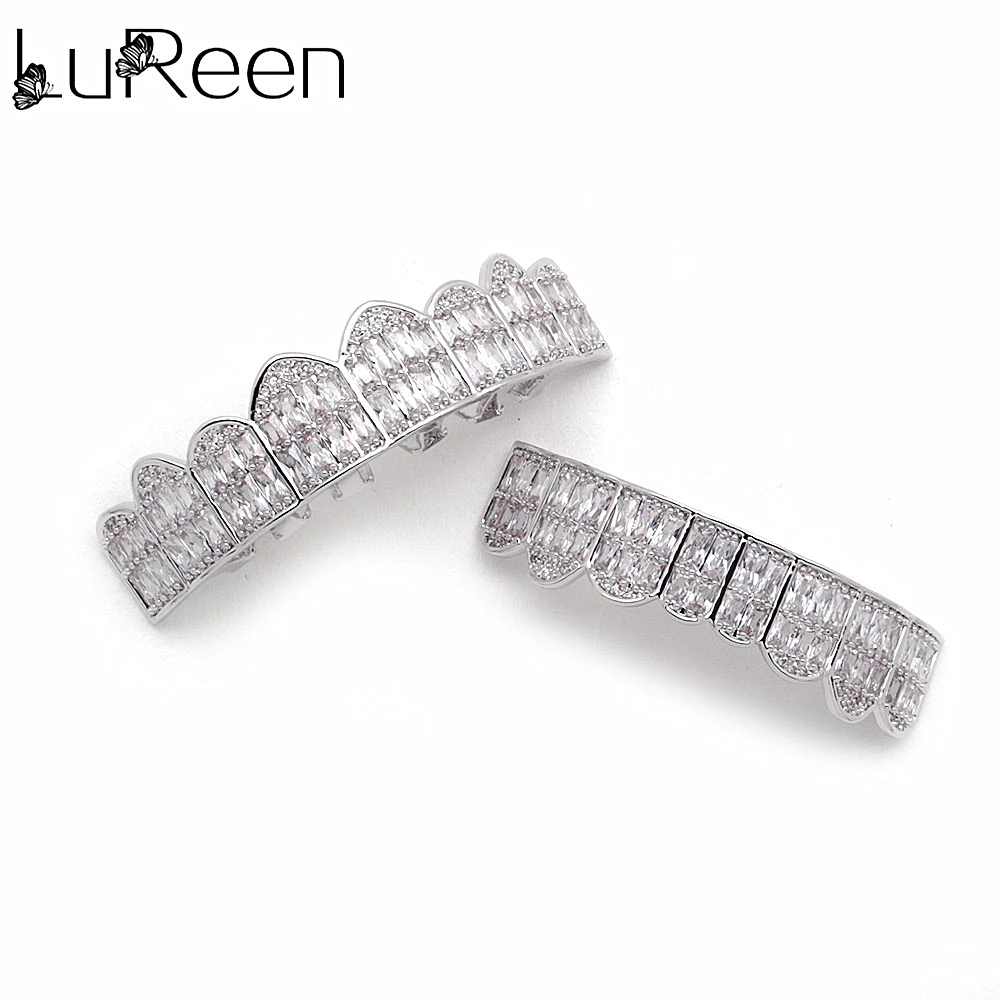 Золотые коронки LuReen верхние и нижние Зубные стоматологический хип хоп гриль для