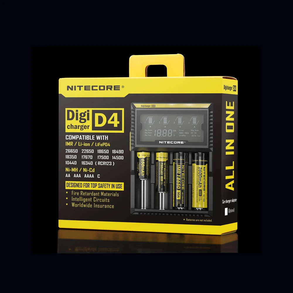 Оригинальное зарядное устройство Nitecore D4 D2 новинка I4 I2 Digi интеллектуальное с
