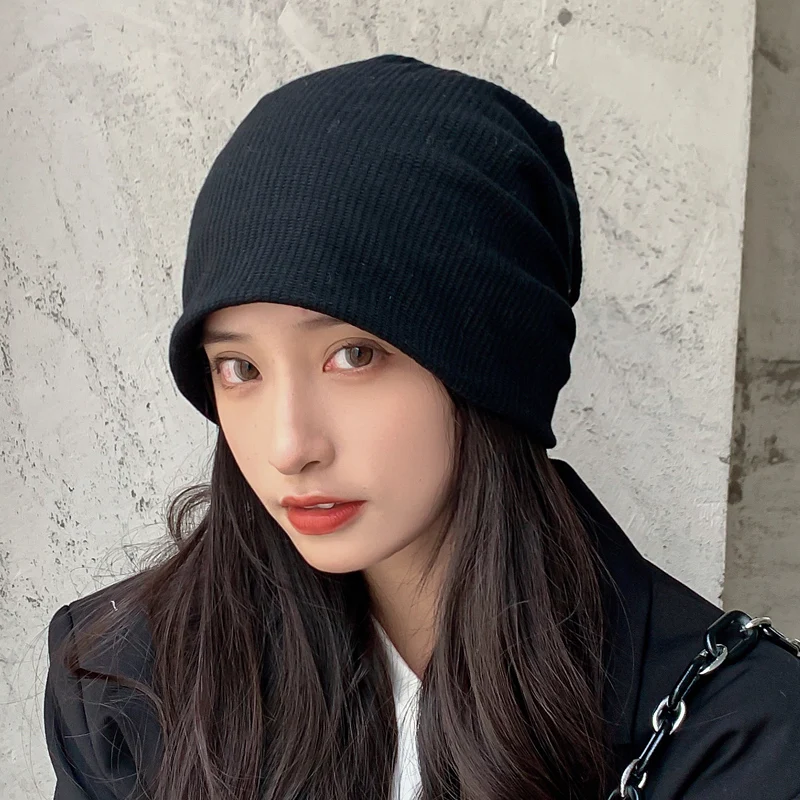 

Beanie Hat Korean Version of The Autumn / Winter Solid Color Hats Models All-match Hedging Cap Cold Baotou Caps Thin Pile Hat