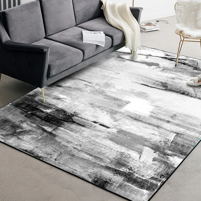

Abstract Anti-Slip Carpet Anti-Skid Floor Mat grey fashion Modern Floor Mat Home Bedroom Floor Mat Square Carpet for Living Room
