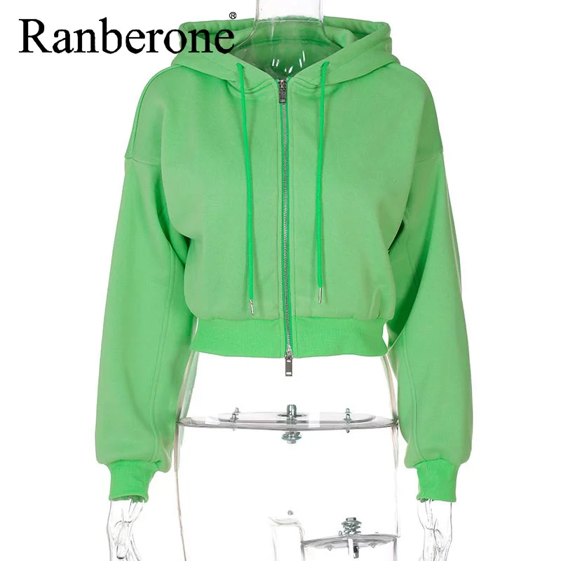 Ranberone Women Sport Jacket Zipper Yoga Coat Clothes Quick Dry Fitness Jacket Running Hoodies Autumn Casual Sport Hooded Top