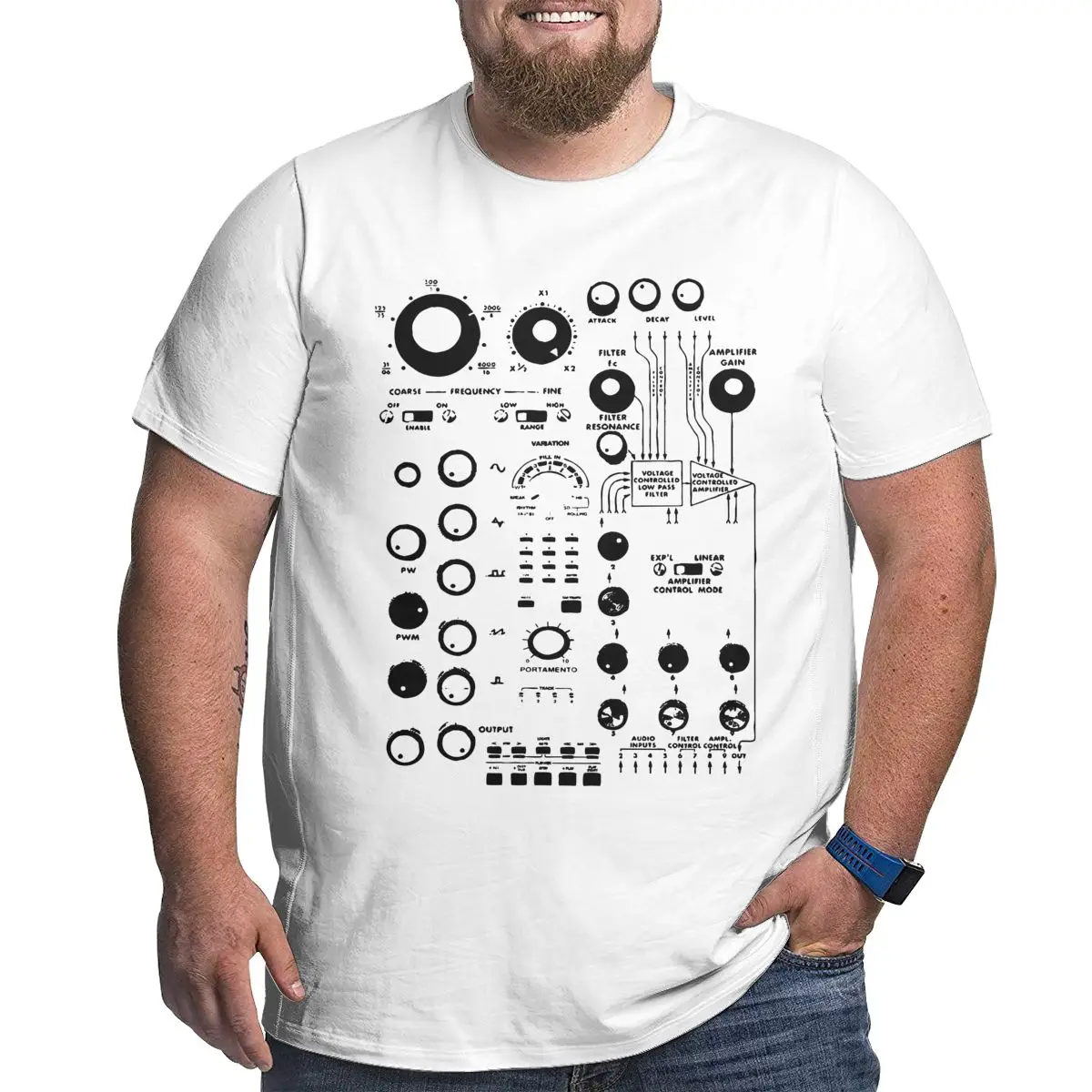 Мужская аналоговая футболка Synthe size r Korg Volca синтепон электро модульная одежда
