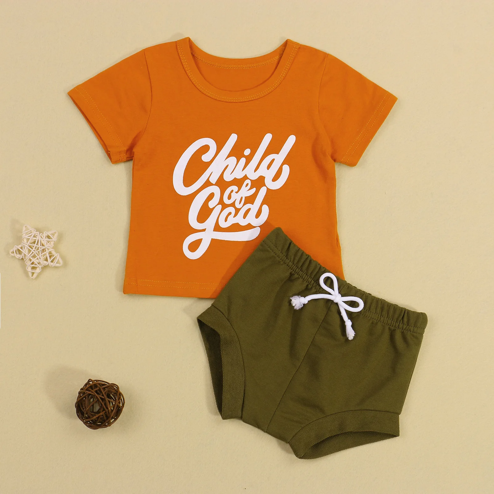 

0-24M Unisex Clothes Sets Summer Newborn Infant Baby Boy Girl Letter Print Short Sleeve O-neck T-shirt+Shorts 2pcs Outfits