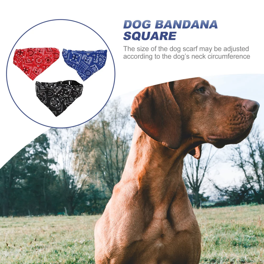 

3Pcs Dog Bandana Square Breathable Collar Scarf for Small Medium Large Dogs