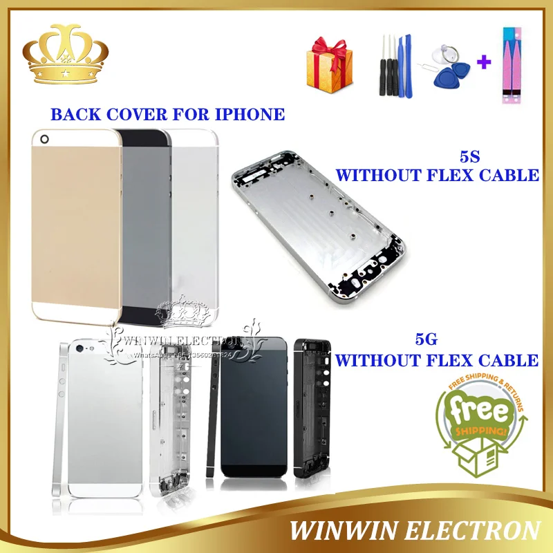 Хорошее качество замена задняя крышка аккумулятора корпус для iphone 5S задняя крышка шасси Средний рамка с карточным лотком кнопки инструменты