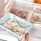 Растягивающиеся держатели для хранения продуктов на кухонном холодильнике, ящики для холодильника, корзина, экономия места, эффективная классификация
