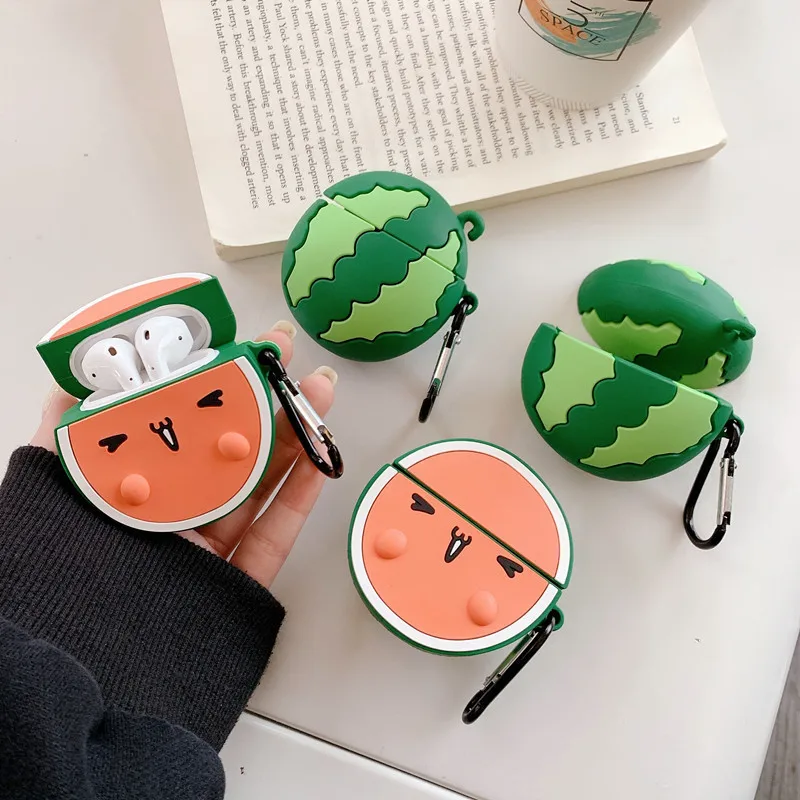 

For Airpods Case,3D Cute Summer Watermelon Case For Airpods Pro Case Soft Silicone Earphone Cover For Airpods 1/2 Case