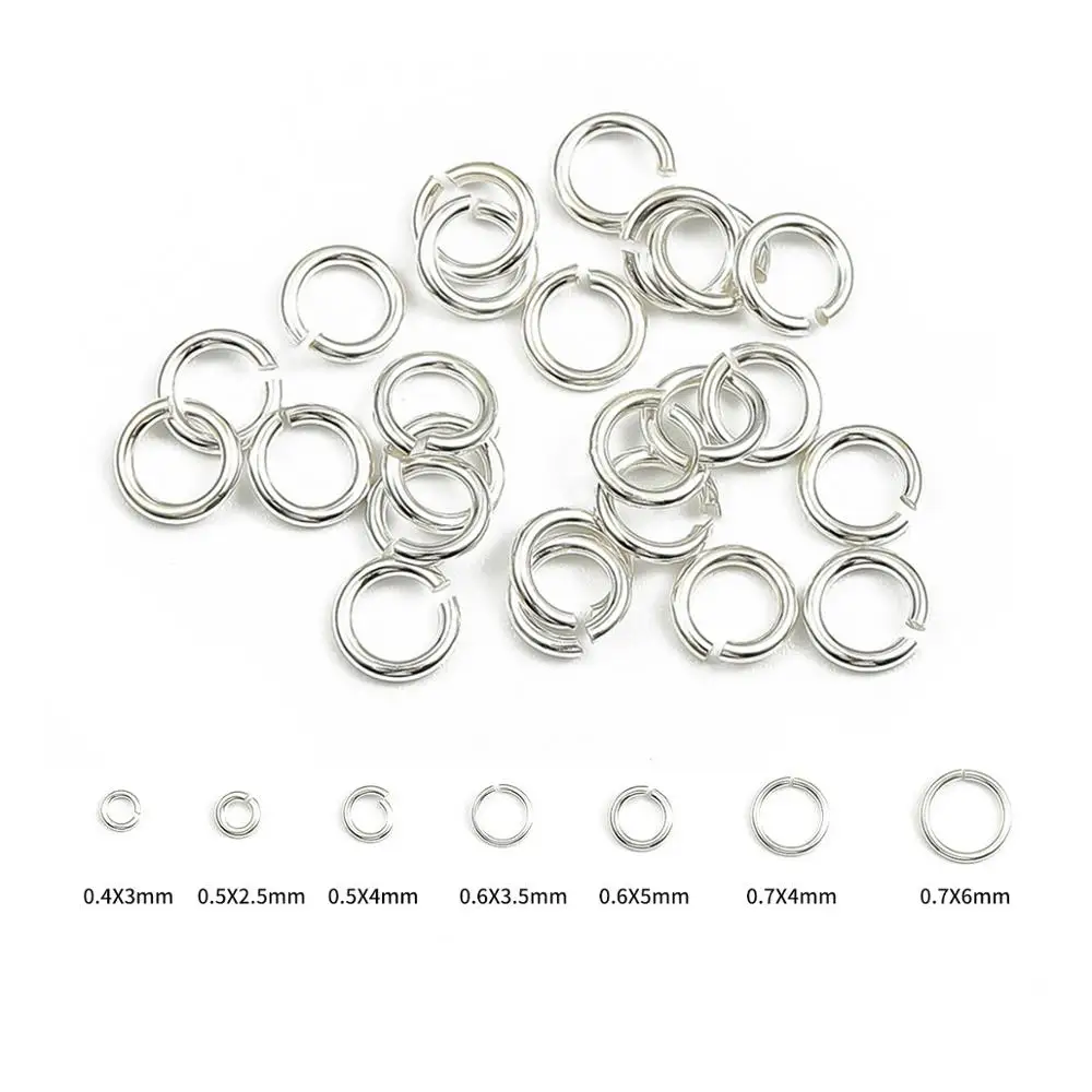 

20pcs Genuine Real Pure Solid 925 Sterling Silver Open Jump Rings Split Ring for Key Chains Jewelry Making Findings Accessories