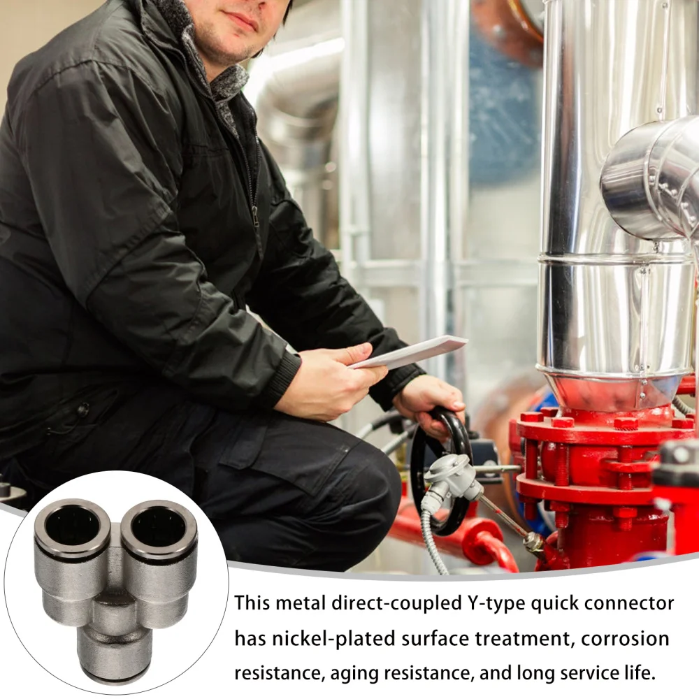 

3Pcs Y-type 3-way Pneumatic Tube Fittings Quick Installation Air Pipe Valves