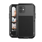 Мощный чехол Gorilla Glass LOVE MEI для iPhone 12 Pro Max, алюминиевый металлический защитный чехол для iPhone 12 Mini 12Pro, водонепроницаемый чехол