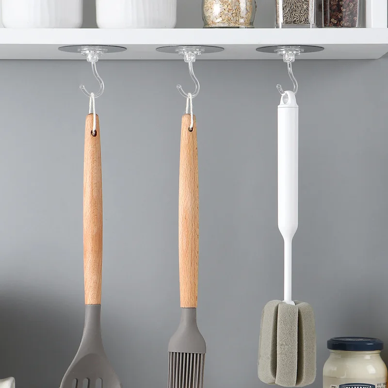 

360 Rotatable Wall Hooks Adhesive Wall Mount Waterproof Oilproof on Glass Metal Wood for Kitchen Bathroom BDF99